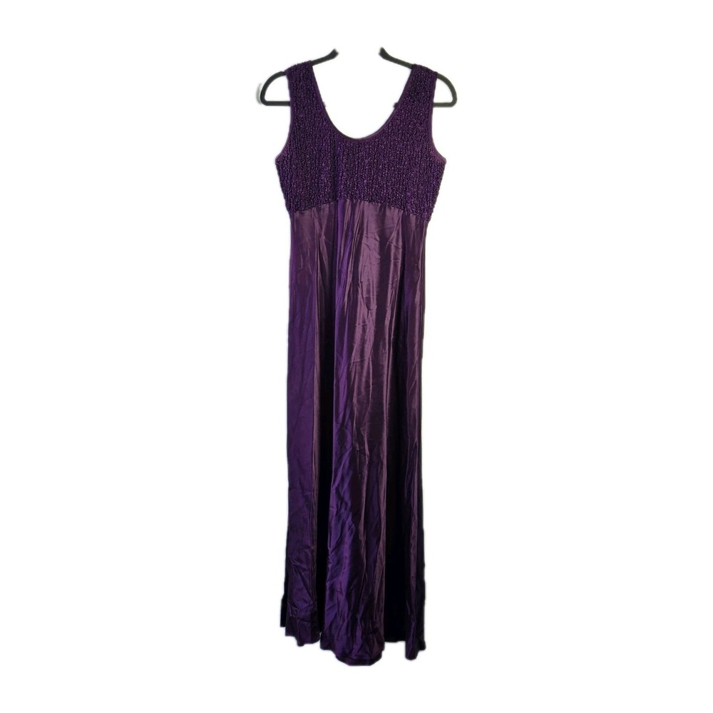 Vintage‎ Blondie Me Linda Bernell Dress 9 Purple Tie Up Satin Prom USA Y2K